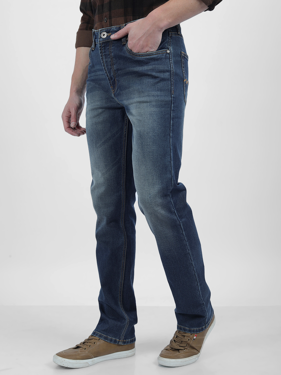 Numero Uno Men Faded Dark Blue Jeans